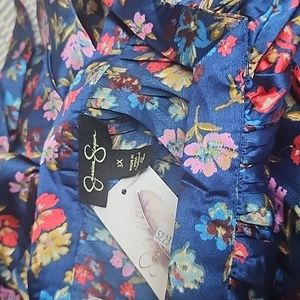 Jessica Simpson 3x Blouse nwt tie cuff feminine 🩵🩷💙